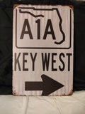 A1A Key West metal sign
