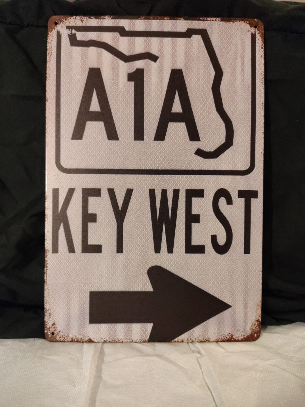 A1A Key West metal sign