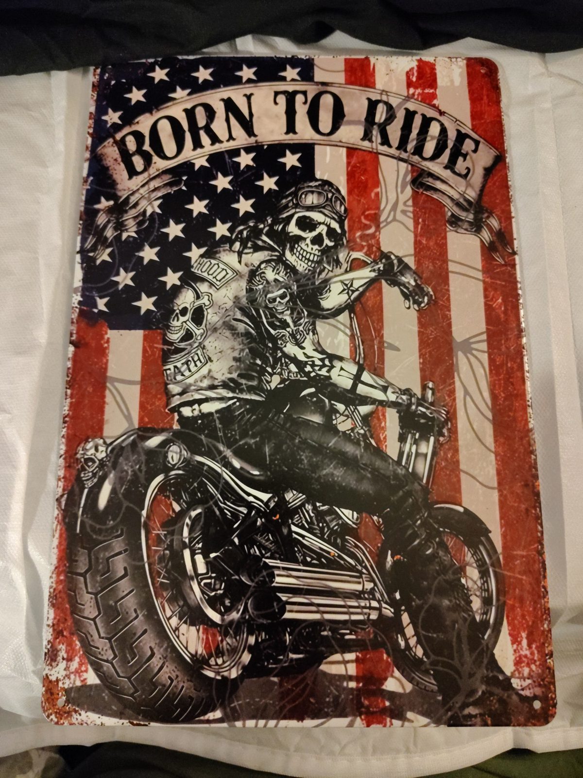 Born to Ride metal sign