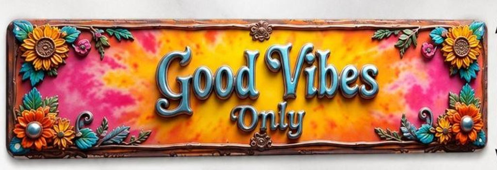Good Vibes Only metal sign