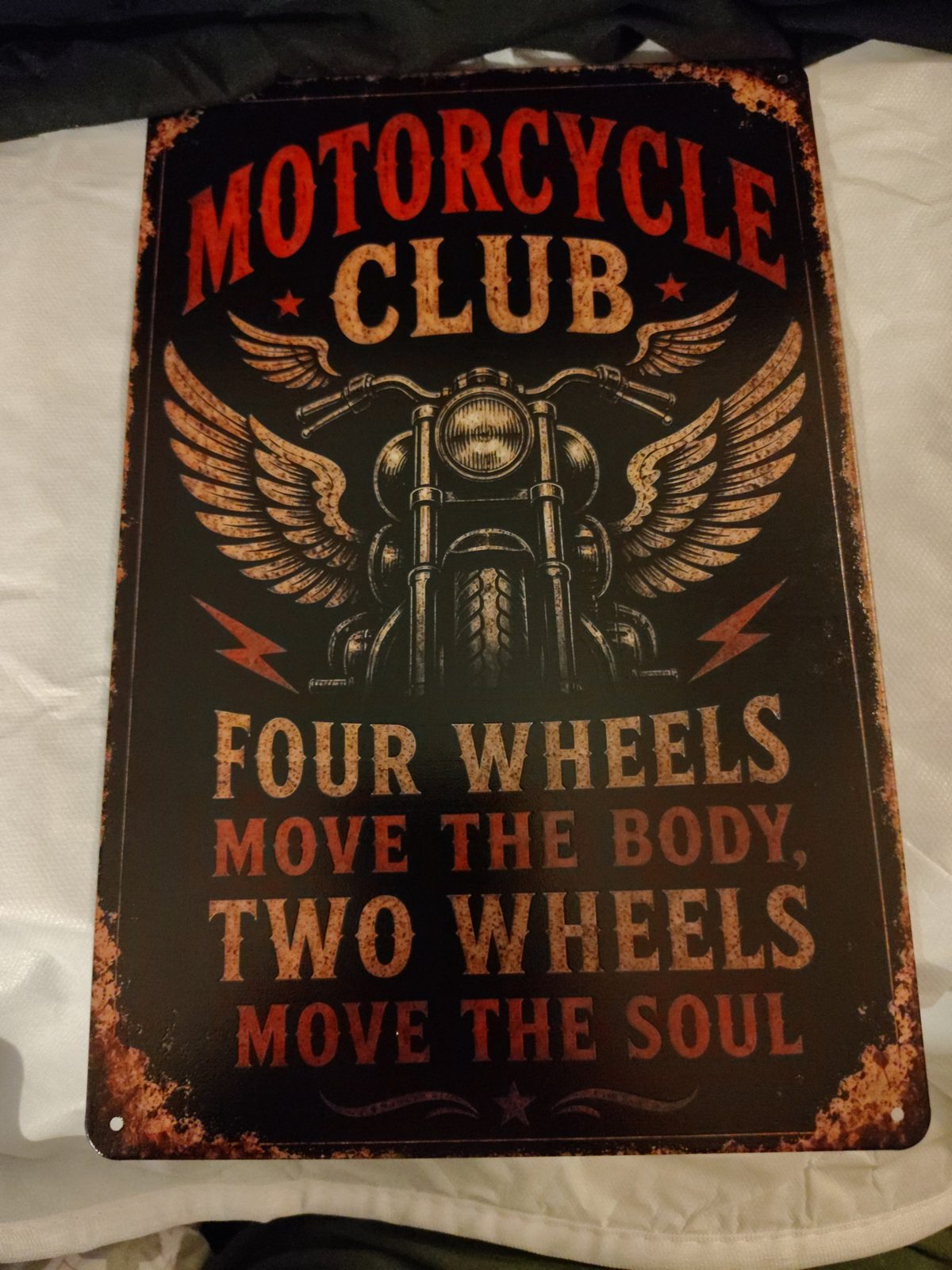 Motorcycle Club metal sign