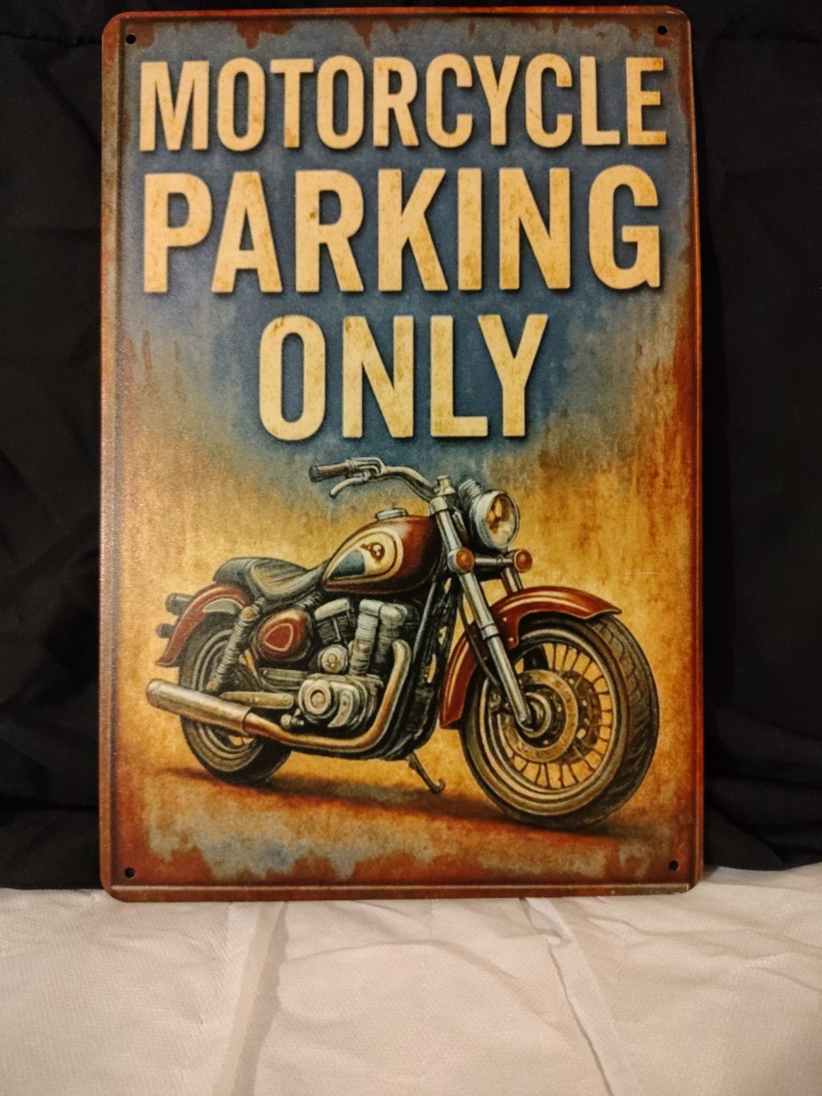 Motorcycle Parking Only metal sign