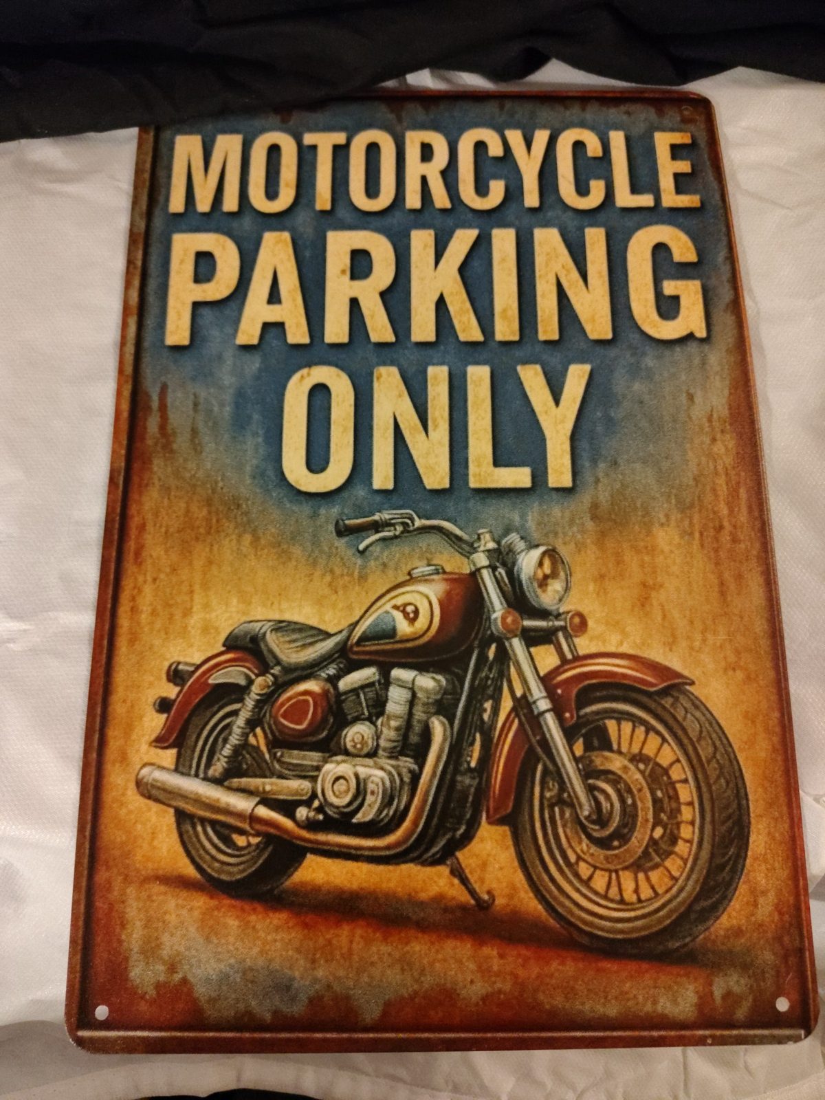 Motorcycle Parking Only metal sign