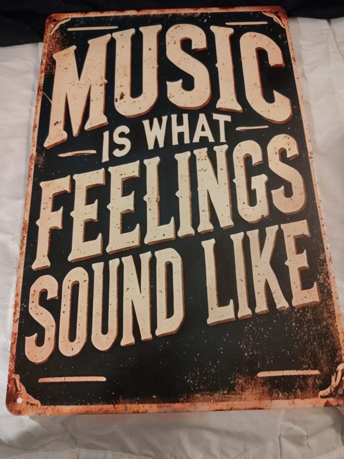 Music Is What Feelings Sound Like metal sign