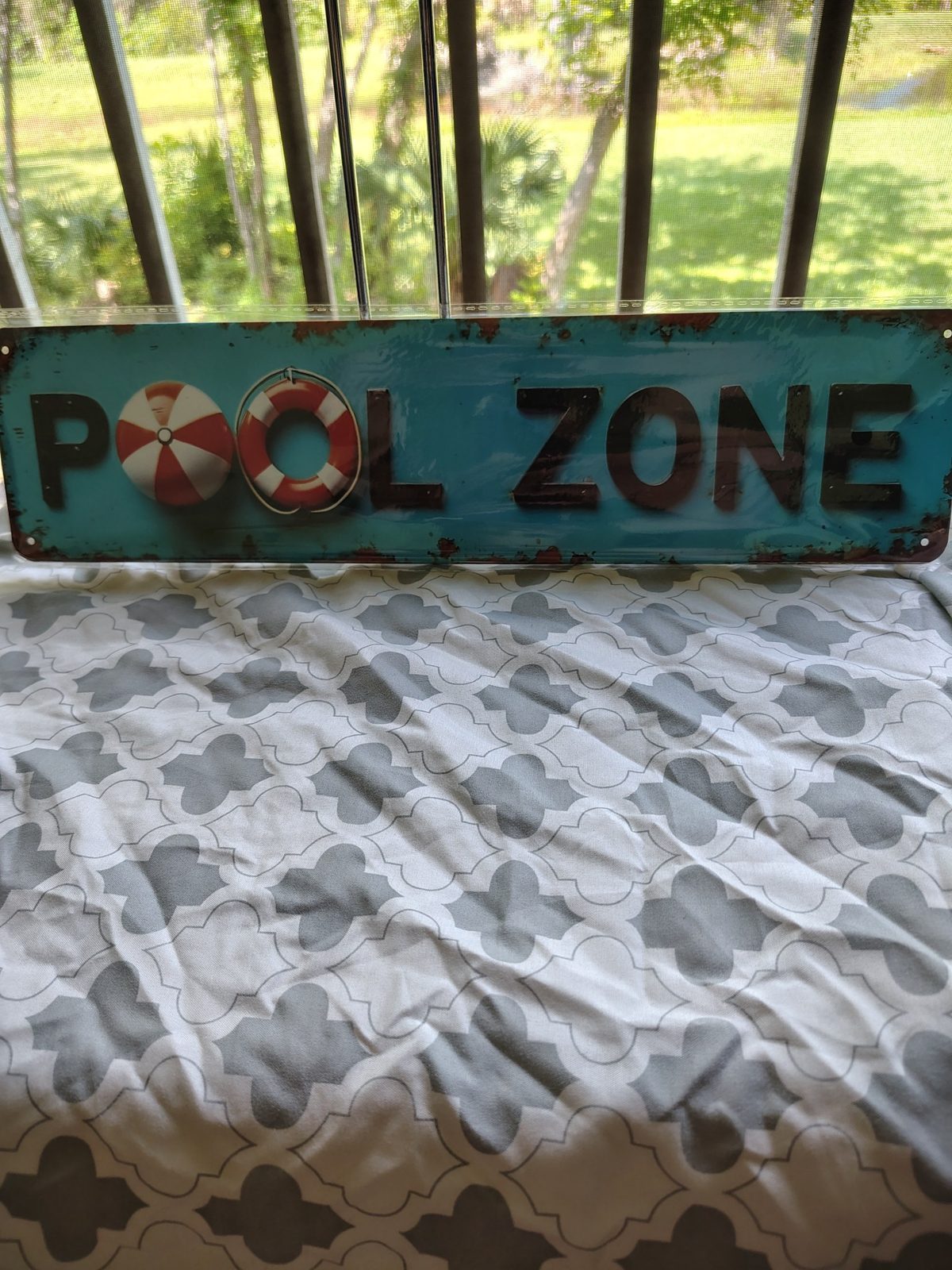 Pool Zone metal sign