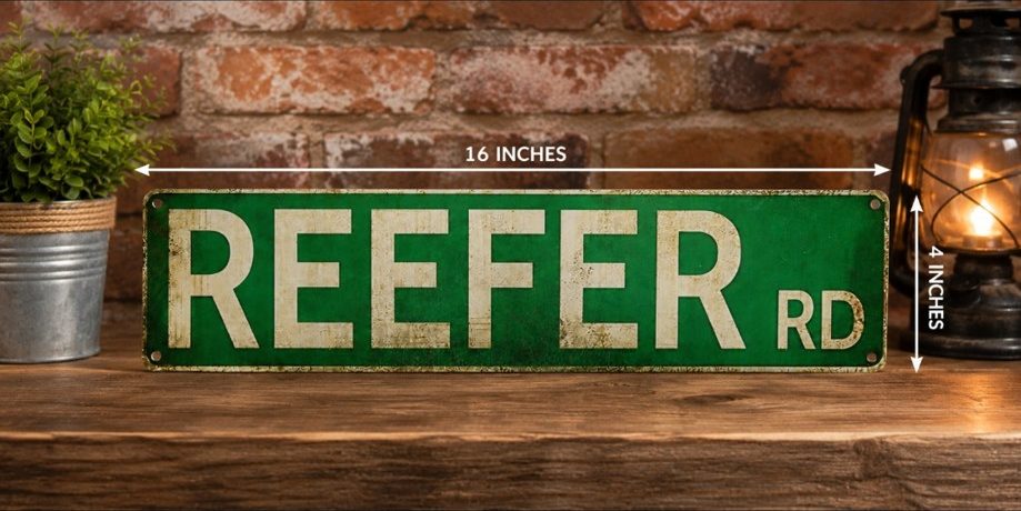 Reefer Rd metal sign