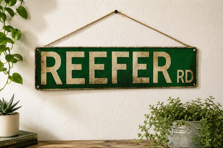 Reefer Rd metal sign