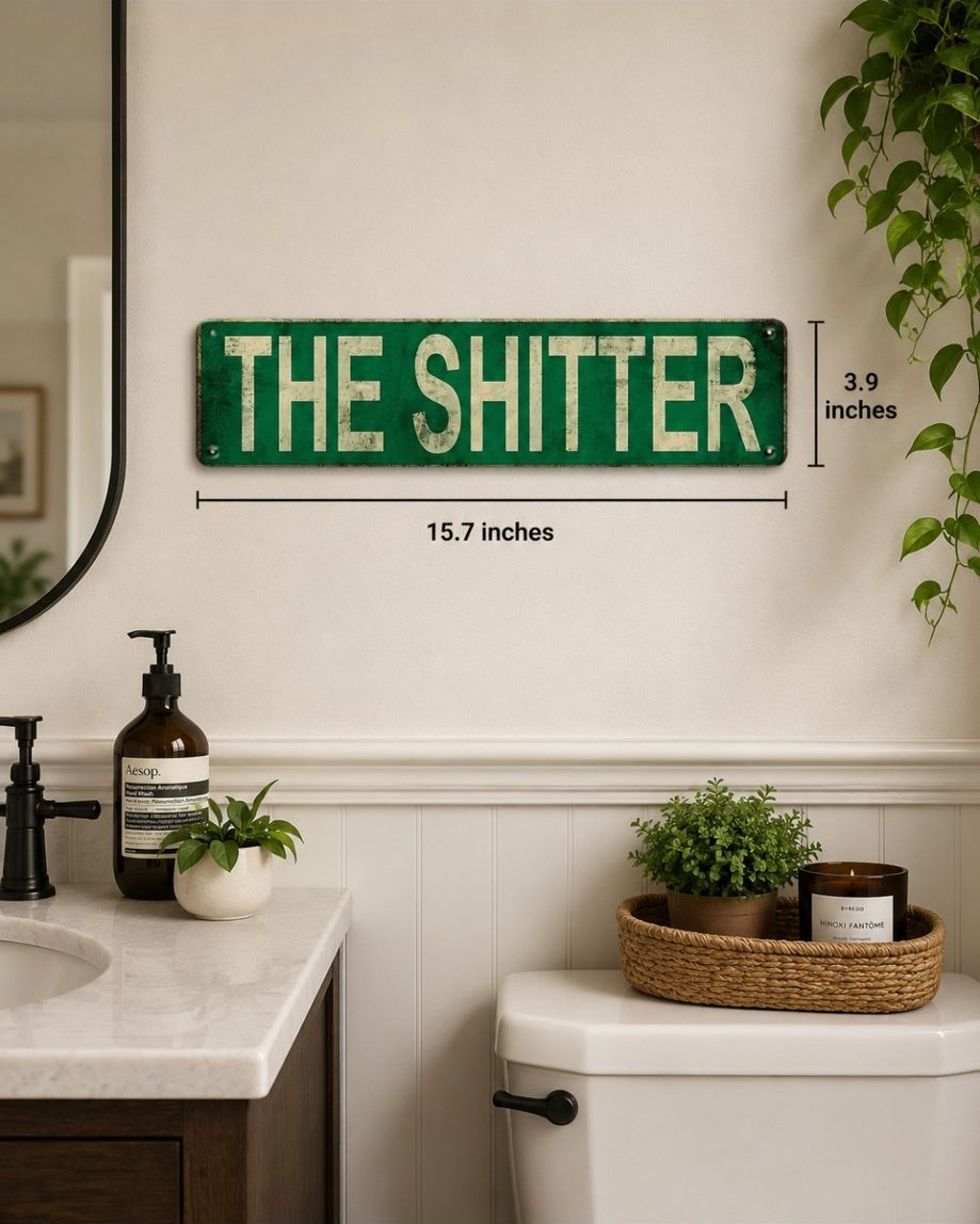 The Shitter metal sign
