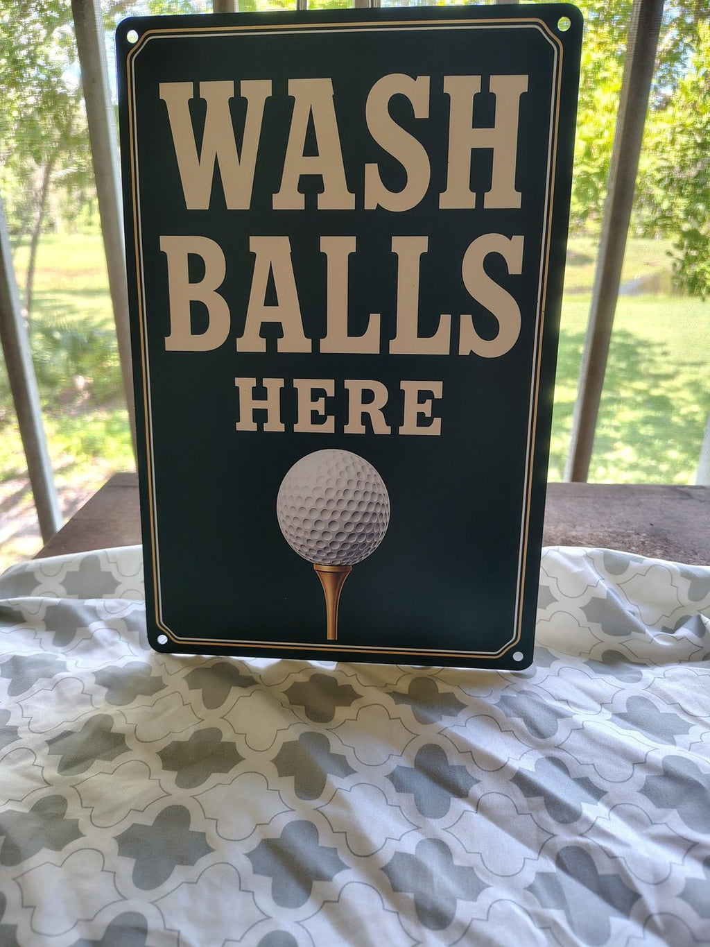 Wash Balls Here metal sign