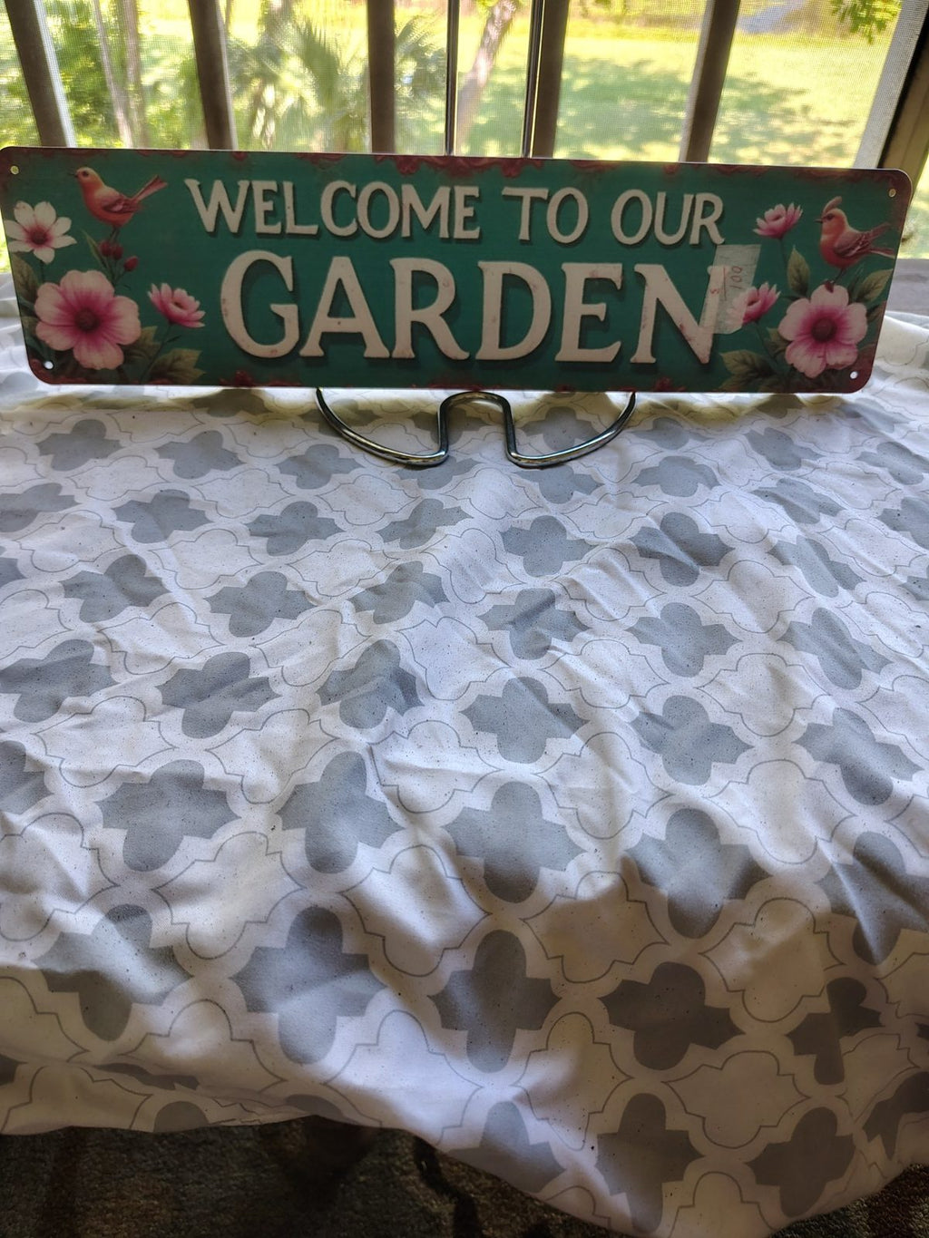Welcome to Our Garden metal sign