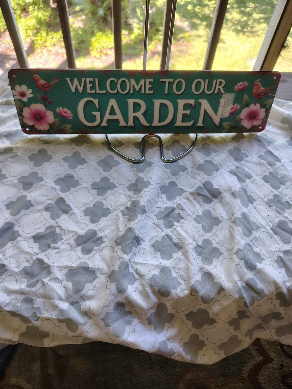 Welcome to Our Garden metal sign