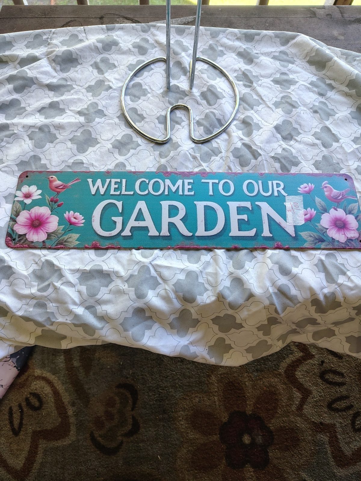 Welcome to Our Garden metal sign